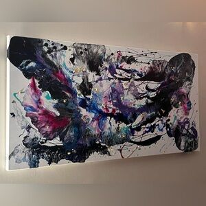 Abstract Canvas Art with Splashes of Color